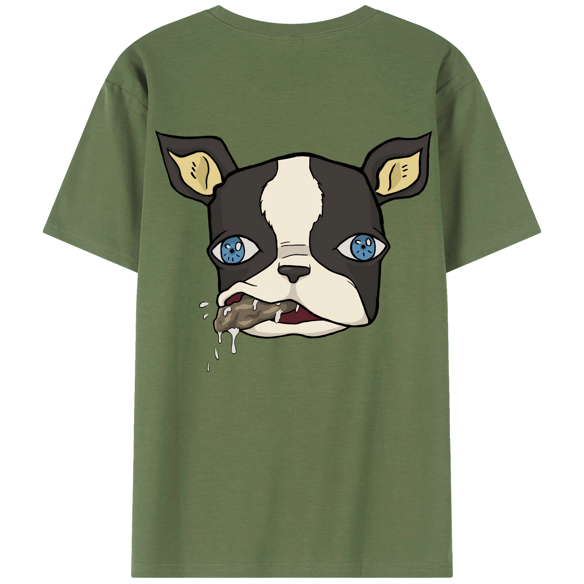 （画像用） ジョジョの奇妙な冒険 イギー JoJo's Bizarre Adventure Iggy 綿100％ メンズ半袖Tシャツ（バックプリント） 通気性